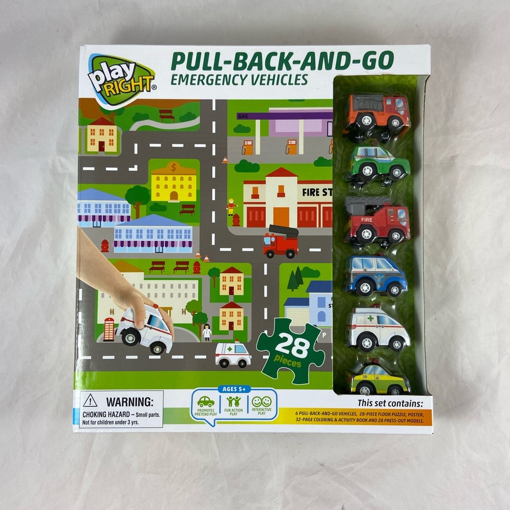 Play Right Pull Back and Go 6  Emergency Vehicles Activity Play Set Bran…